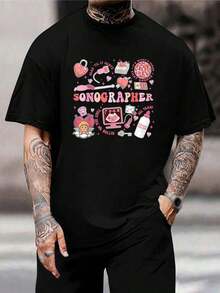 Camiseta divertida del Día de San Valentín para técnicos de ultrasonido - Scan 'Til It Hertz - Linda camiseta con diseño de corazón de Cupido para sonografistas profesionales - El mejor regalo para él o ella - Negro - Ver 1