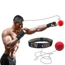 1pc Upgraded Boxing Reflex Ball Headband, Adult Training Fitness Entertainment, Suitable For Reaction And Agility Training, Gym