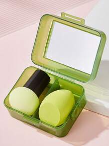 Set di spugnette per il trucco personalizzabile, con testina a fungo + set di spugnette per il trucco, con scatola a specchio per spugnette per il trucco, ultra morbide e non assorbenti, spugna a forma di goccia d'acqua a forma di zucca/fungo per il trucco