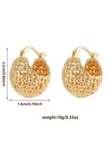 1 pieza Pendientes elegantes minimalistas de diseño hueco de aleación de cobre, regalo y uso diario para mujeres