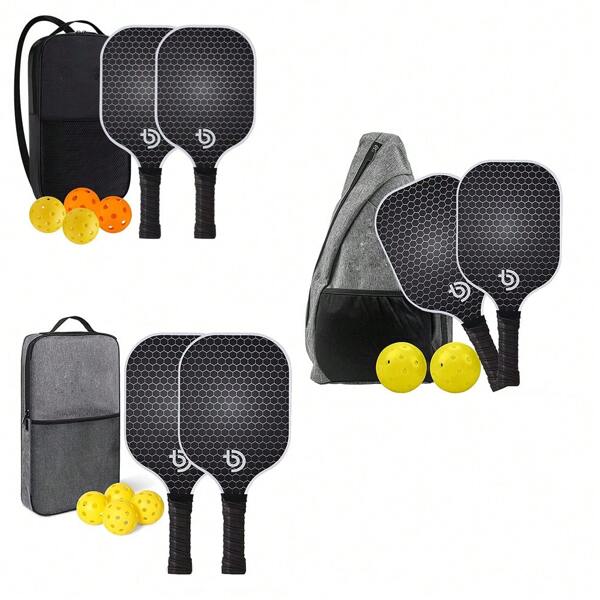 1 Set USAPA zugelassener leichter, rutschfester Griff, Premium Fiberglas Oberfläche Pickleball Schläger Set, geeignet für alle Leistungsstufen in Innen- und Außenbereichen