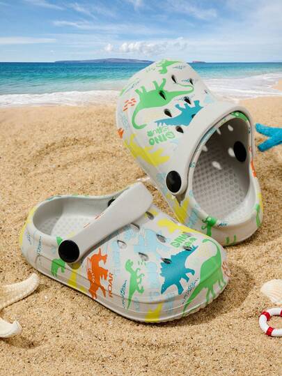 1 Pair Boys' Comfortable, Fashionable, Lightweight, Casual, Cute Pink Dinosaur Family Outdoor, Beach, Breathable Sandals, Spring/Summer