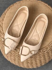 WHDXY 1 双女士尖头软皮平底鞋，百搭乐福鞋休闲通勤鞋