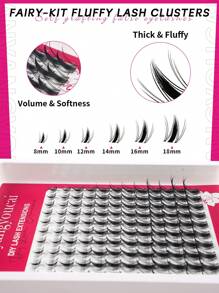 240/180/144Pcs Fairy Lash Clusters 8-18mm Manga Eyelash Clusters D Curl - WideSpan DIY Eyelash Extensions Wet-Look Spiky Anime Lashes Individual Fake Eyelashes Clusters With 0.05mm Ultra-Thin Invisible Lash Band