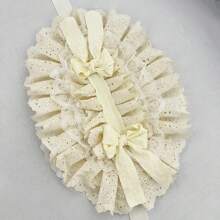 1 Stück eleganter Lolita Hut mit Spitzenbesatz und Schleife, breitkrempiger Rollenspielzubehör für Frauen, Lolita Stil