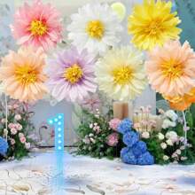 6 pièces Fleurs en papier artificielles de marguerite pour mariage et fête. Décoration florale artificielle - Fleurs murales multicolores vives pour événements intérieurs/extérieurs, Pâques, remise des diplômes, anniversaire, décoration d'événement | Amplificateur d'atmosphère festive, décoration de mariage