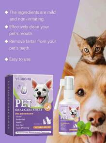 1pc Oral Cleaning Spray, Cleaning Tartar, Tooth Stains, Oral Odor, Fresh Breath, Universal For Cats And Dogs