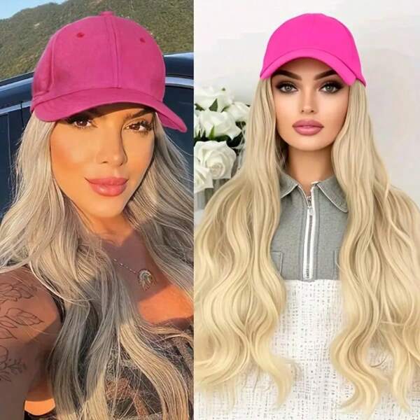 Baseball Cap Synthetic Hair Wig-Curly Hair Closed Net Designed For Women, Elegant Middle Eastern Series, Fashionable Hair Replacement/Curly Hair Wig/Closed Net Cap