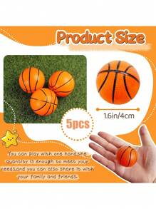 5/10/15/20 pièces Balles anti-stress thème sportif BTEC - designs de basket-ball en couleurs vibrantes - jouets portatifs durables en PU pour la relaxation (aléatoire)
