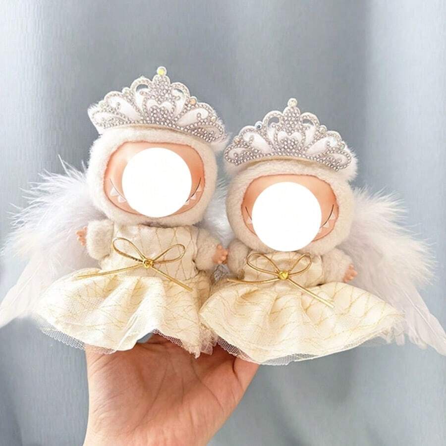 Vestido somente] 1ª e 2ª geração, acessórios para vestido de anjo, roupa para festa sentada, vestido de tule com véu para