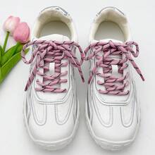 1 Pair Multi-Color Dotted Shoelaces, 1.2M Braided Shoe Laces For Basketball Shoes, Canvas Shoes, Sneakers, Unisex