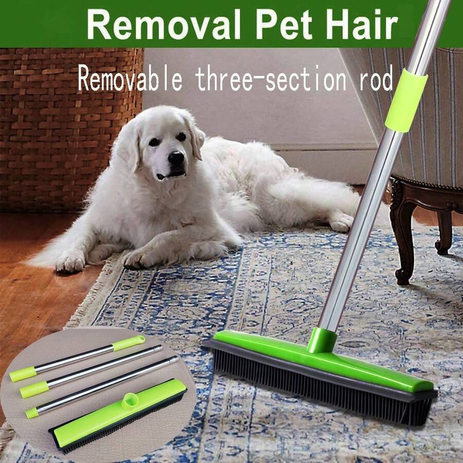 Pet Carpet Broom, Lint Roller Brush, Washable Mop, Rubber Floor Brush For Cleaning Dog Hair, Adjustable Handle Carpet Rake, Reusable Carpet Scraper Brush For Carpet, Mat, Sofa, Furniture