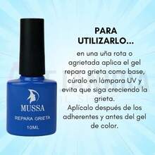 ESMALTE DE GEL REPARADOR DE GRIETAS EN UÑAS 10ml LE MUSSA SECADO EN LAMPARA UV/LED BASE GEL REPARA Y FORTALECE UÑAS ROTAS - transparente - Ver 3