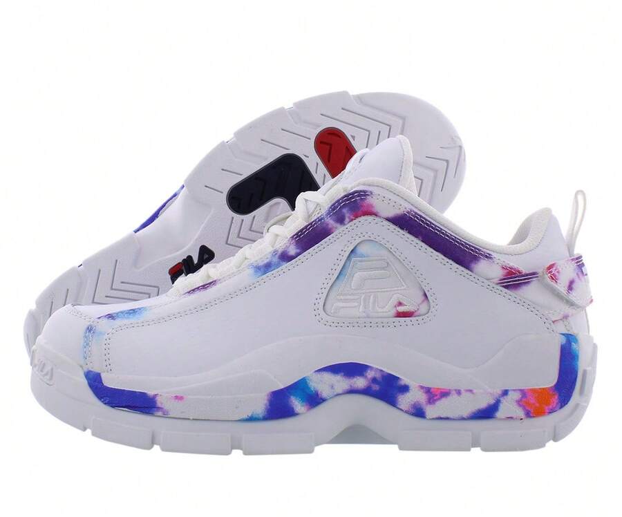 Fila Grant Hill 2 Low Tie Dye Mens Shoes - White/Purple - View 1