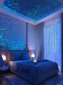 1 pièce Veilleuse à effet d'eau ondulante - Alimentée par USB, lumière étoilée multifonctionnelle, convient pour la décoration de la chambre à coucher et du salon, créant une atmosphère romantique - un cadeau inoubliable pour Noël, la Saint-Valentin, les mariages et les anniversaires