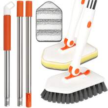 3-in-1 Langstiel Multifunktions-Reinigungsbürste, 3-in-1 Teleskop Badewannen- und Fliesenboden-Reinigungsbürste, geeignet für Badezimmer, Toiletten, Badewannen, Küchen, Wände, Fenster, Reinigungsbedarf, Reinigungswerkzeuge Rückkehr zur Schule
