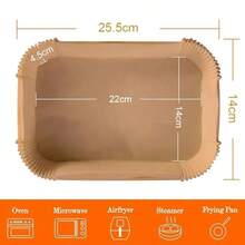 100/300 Pcs Air Fryer Liners Disposable Paper Non Stick Parchment - Brown - View 3