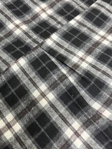 Women's Regular Plaid Dropped Shoulder Long Sleeve Loose Casual Shacket, Versatile Autumn