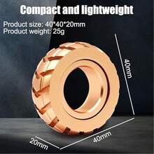 Motorcycle Tire Fidget Ring, EDC Stainless Steel Magnetic Fidget Slider, Stress Anxiety ADHD Relief - Gold - View 3