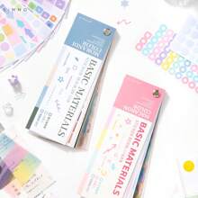 Xinmo Color Card Basic Sticker Book, New Handmade Ins Style All-Match Decoration Card Material Book, Cute Graffiti Decal Stickers, Waterproof Self-Adhesive, Suitable For DIY Decoration, Suitcases, Mobile Phones, Laptops, School Supplies, Back To School