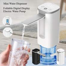 Foldable Digital Water Dispenser Pump - Touch Screen, Fingerprint Recognition, Mineral Water Compatible, Household Bottled Water Solution - Easy To Use And Clean