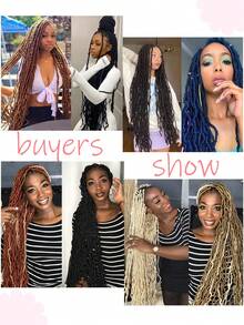 Soft Locs 36 Inch Faux Locs Crochet Hair 4 Packs Pre-Looped Soft Locs Crochet Hair For Women Super Long Soft Locs Goddess Curly Synthetic Hair Extensions - 1B/27# - View 7