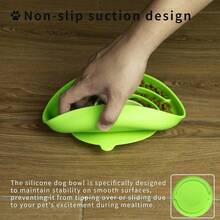 Slow Feeder Dog Bowls, Dishwasher Microwave  Silicone Puppy Puzzle Bowl With Non-Slip Design Eating (Green) - 綠色和橙色 - 查看 2