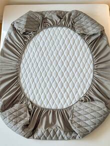 1pc Solid Color Waterproof Mattress Protector (Without Pillowcase), Quilted Fitted Sheet Protector For Queen Or King Bed, Gray/White - Grey - View 8