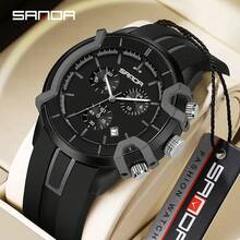 Sanda Multifunction Quartz Watch Business Men's Watch Waterproof Calendar Men's Watch - Black and White - View 3