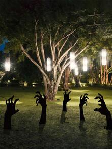 5 件 - 万圣节黑手桩，黑手形庭院标志（带桩） - 万圣节僵尸恐怖剪影装饰，户外草坪花园派对秋季装饰，插座手庭院标志，恐怖剪影插入庭院鬼手装饰万圣节地面插入装饰插入标志黑手桩鬼手万圣节装饰，万圣节人行道标志，户外万圣节装饰，家居装饰，房间装饰 - 黑色 - 查看 3