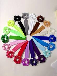 36 Pack(Colors Are Not Repeated) Women's Elastic Sweat-Absorbing Headbands - Solid Color, Elastic Hairbands For Sports And Yoga - Perfect Gift For Girls On Thanksgiving And Christmas