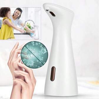 Automatische zeepdispenser, 200 ml matzwart/wit waterdichte slimme aanraakloze zeepdispenser, keuken badkamer handsfree zeepdispenser