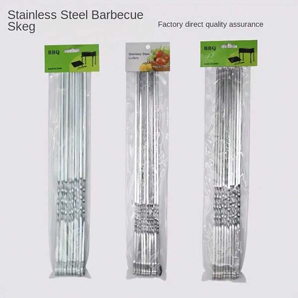 10/30pcs/Set Stainless Steel Barbecue Tool - 9-Shaped Flat Skewers