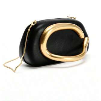 Vintage Metal Decor Box-Shaped Clutch Bag, New Burgundy Bride Wedding Party Event Evening Handbag For Women, With Chain Shoulder/Crossbody