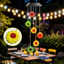 1pack Wind Chime Light Sets Color Changing Solar Powered Hanging Mobile Decorative Lamp For Home Bedroom Garden Yard Balcony Holiday Party Decoration - Multicolor - View 8
