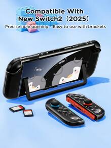 Ayotu 1 pieza Funda protectora transparente ultra delgada de TPU con diseño de pingüino lindo compatible con Switch OLED / Switch / Switch Lite / New Switch2 (2025) - Diseño compatible con el dock, sin necesidad de retirar, a prueba de caídas y del polvo