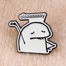 1 件西班牙格言珐琅胸针，独特的翻领别针徽章 - 可爱的包袋和服装配饰学校办公室配饰衬衫夹克珠宝圣诞节万圣节衣服别针有趣可爱的教师礼物 - 黑色 - 查看 7