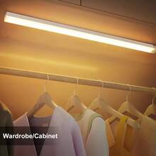 Luce notturna a LED con sensore di movimento senza fili, ricaricabile USB, striscia lunga per armadi, cucine, guardaroba, comodini, scale. Modalità luce fissa e modalità rilevamento movimento, luce LED, luce a parete, luci con sensore di movimento, luce notturna, luci per armadi