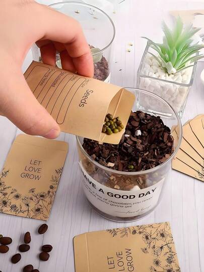 50/100pcs Small Resealable Seed Envelopes,Brown Kraft Paper Seed Packets Envelopes For Flower Vegetable Seed Storage,Seed Organizer(8*6CM/3.15*2.36Inch)