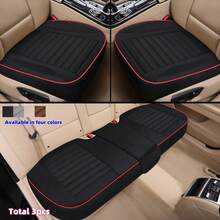 1件/2件/3件装亚麻汽车座椅套，汽车座椅垫保护套，附详细安装视频，舒适透气，时尚耐用，四季通用，适用于轿车、SUV、卡车 - 後排 - 查看 2