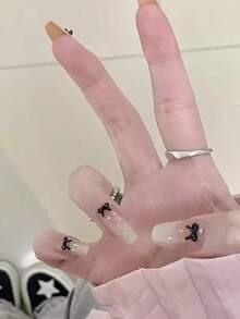 50 件/包多功能迷你蝴蝶结美甲配件，多功能系列黑色丝带蝴蝶结美甲装饰，黑色蝴蝶结美甲装饰，树脂小饰品，优质蝴蝶结美甲装饰美甲用品指甲美甲饰美甲宝石 - 黑色 - 查看 4