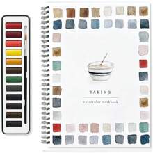 Caderno de aquarela para iniciantes, projetos de pintura simples, ótimo para flores, penas e animais, para acalmar, tranquilizar e inspirar os amantes da pintura. Caderno de aquarela para materiais escolares, volta às aulas.