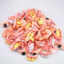 Dientes de vampiro zombi de novedad de Halloween, juguetes de broma para fiestas, dientes falsos