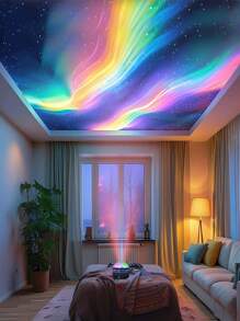 Aurora Projector Lamp With 7 Color Patterns And Remote Control – Vibrant Galaxy Effect For Bedroom & Office, USB Powered LED Night Light, Adjustable Brightness, Bedroom Night Light -Dynamic Light Patterns|Remotecontrolled Light, Bedroom Lamps For Nightstand