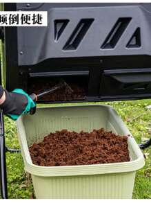 Compost Tumbler - Durable Black Plastic Garden Compost Bin With Ventilation Holes, Ergonomic Handle And Sturdy Legs, For Outdoor Yard Waste, Kitchen Scraps And Decaying Leaves - High Quality Organic Fertilizer Maker