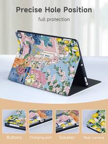 Lolita 艺术风景拼贴图案平板电脑保护壳适用于 iPad 7/8/9/10.2 英寸、iPad 第 10 代、iPad (A16) 11 英寸第 11 代 2025、Kindle Paperwhite 第 12 代 2024、Kindle（第 11 代）2022 年发布和 Galaxy Tab，具有自动睡眠/唤醒功能 - 彩色 - 查看 7