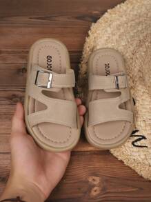 Un par de cómodas y elegantes zapatillas clásicas para niñas, con suela gruesa y suave, apropiadas para niños de 3 a 15 años para usar en casa, al aire libre, de vacaciones o en la playa