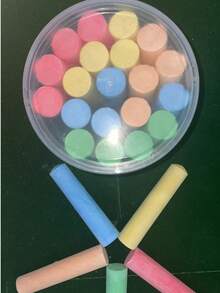 Sidewalk Chalk Set With Storage, Washable, Extra Large Colored Chalks For Outdoor Play And Chalkboard Art - Use Your Imagination (20 Count, 5 Colors) - Multicolor - View 2