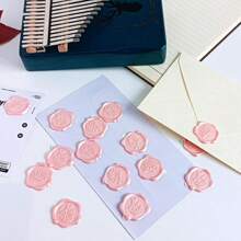 10 pezzi di adesivi per ceralacca rosa/oro a forma di rosa, adatti per inviti di nozze. Sono facili da usare e hanno una buona adesione. Adesivi per buste con rose, accessori per inviti di matrimonio, forniture scolastiche, back to school