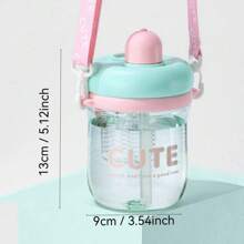 1pc 650ml/22oz Plastic Cup With Straw, High-Quality Water Bottle, Suitable For Office Women, Anti-Drop And Heat Resistant, Flower Tea Drinking Cup With Separation Of Tea And Water